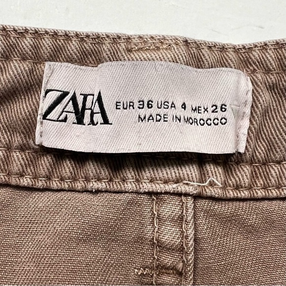 ❤️ Zara Women’s Cargo Pants Trousers Pockets size 4 Utility Low Rise Vintage - Picture 4 of 5